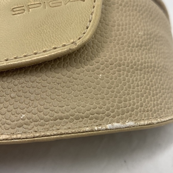 Via Spiga Gold Leather Glasses Case - Snakeskin Embossed Leather, 7”x3” - Picture 6 of 8